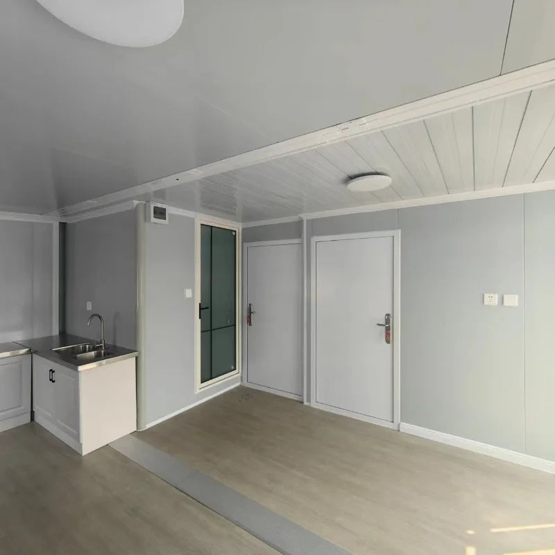 Customized 20ft Modern Prefab Modular House Foldable Container Home 2 Bedrooms Expandable Tiny Home Light Steel Frame Waterproof