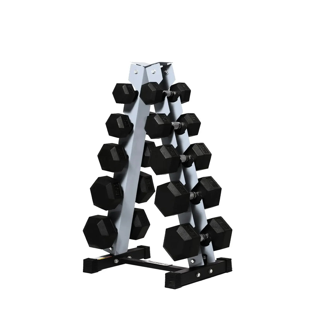 RitFit 250LB/300LB/350LB/550LB/650LB Rubber Hex Dumbbell Sets with Weights Rack, Multiple Color Choices Available