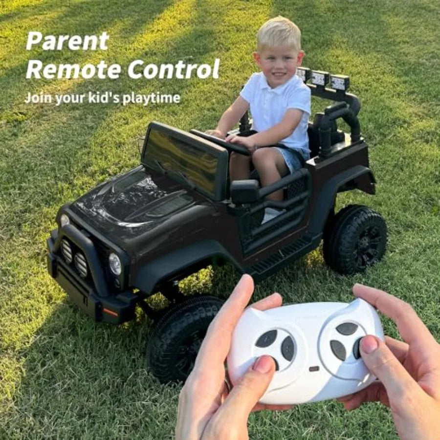 Ride on Car Toy 24V Electric Car for with Remote Control 2x200W Motors - Black