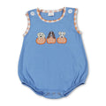 Baby Bubble Romper Fall Pumpkin Dog Mallard Duck Embroidery Newborn Sleeveless Bow Short Sleeve Infant Boy Girl Outfit