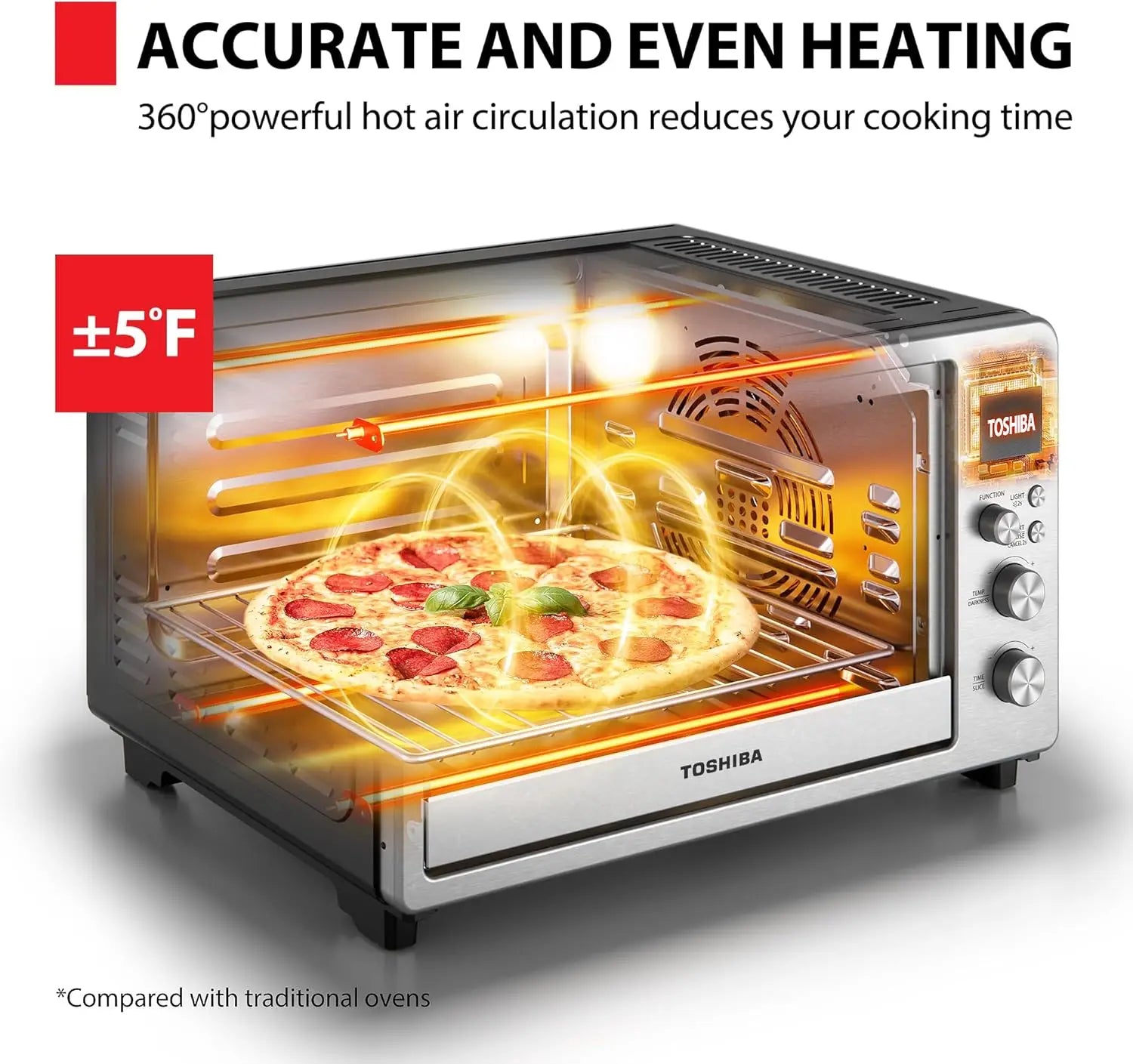 26.4 QT Air Fryer Toaster Oven Combo, 12-in-1 Countertop Oven, Large Capacity, Stainless Steel