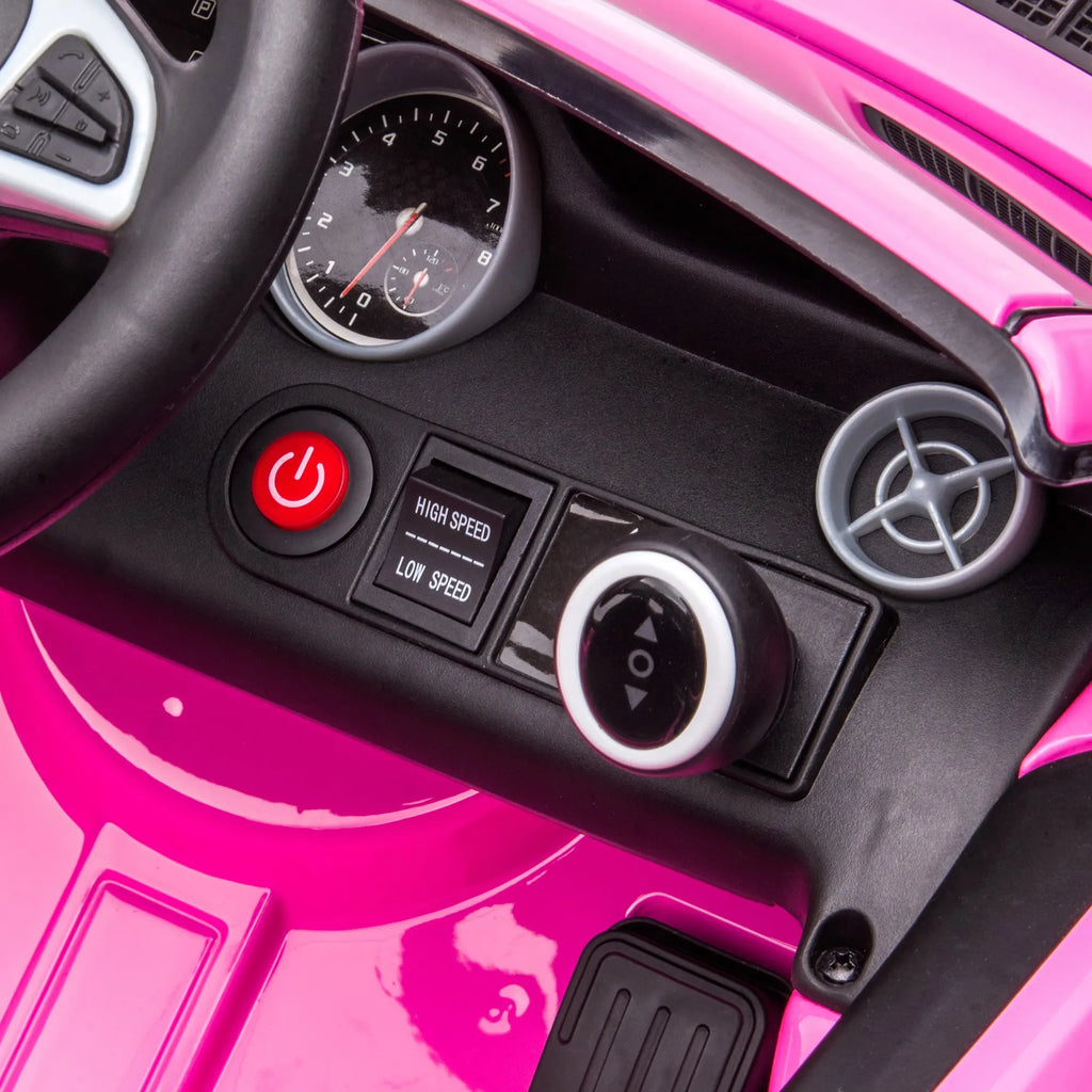 12V Kids Ride on Electric Car with Parent Remote Control Suspension LED Lights Music Player 3.1MPH for Ages 3-6 Pink, Built-In Music Player