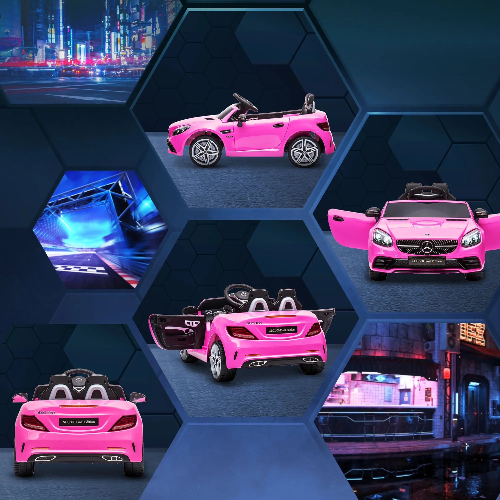 12V Kids Ride on Electric Car with Parent Remote Control Suspension LED Lights Music Player 3.1MPH for Ages 3-6 Pink, Built-In Music Player
