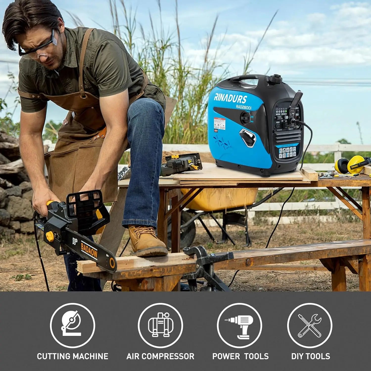 2800 Watt inverter generator, quiet and portable, suitable for home backup power, outdoor camping, and construction sites.EPA Co