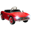 Kids Ride on Electric Car with Parent Remote Control Suspension LED Lights Bluetooth Music 3.1MPH for Kids Red, Bluetooth Music Player