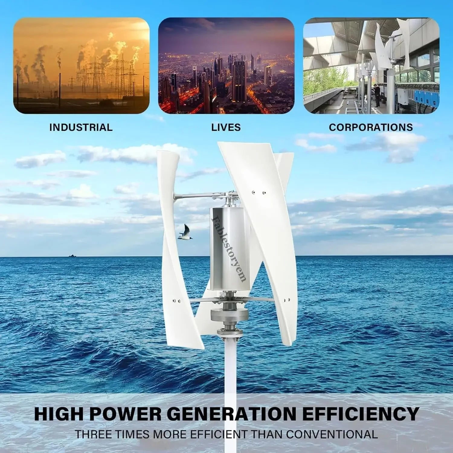 14000W Wind Turbine Generator Kit with MPPT Controller,12V/24V/48V/110V/220V Wind Turbine Vertical Wind Generator Kit, Electrici