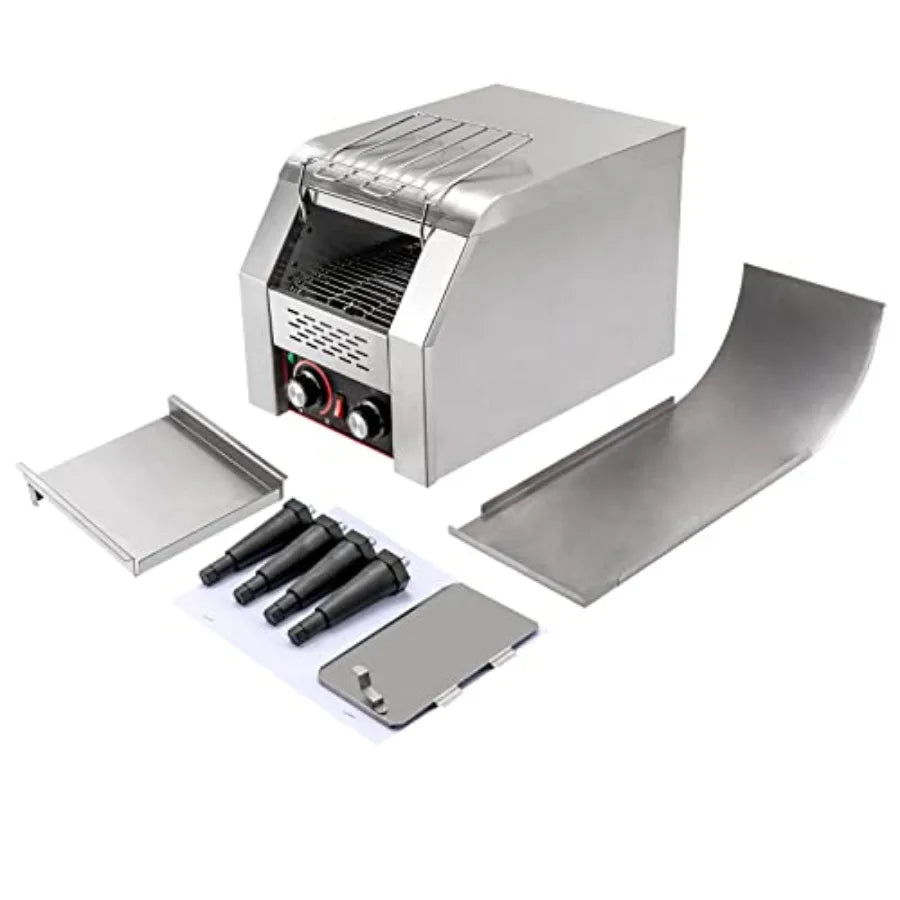 150 Slices/Hour Commercial Conveyor Toaster 1300W 110V Industrial Mini Conveyor Toaster with 3 Ring Heating Tubes for Restauran