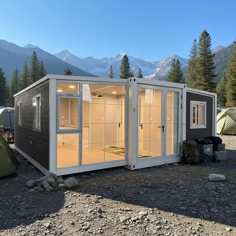 Ready Made Container House with Modern Mobile Home 40ft 3 Bedrooms Prefab Expandable Villa Garden Design Hot Sale