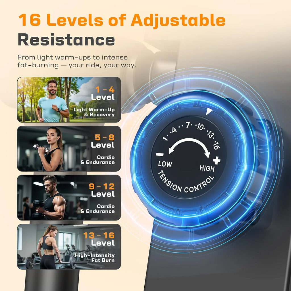 Home Use Elliptical Machine, Magnetic Resistance, Black, Ultra-Quiet & 16 Resistance Levels