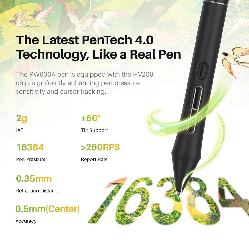 15.6 Inch Screen Huion Kamvas Pro 16 V2 Graphics Tablet Display PenTech 4.0 Stylus 16384 Levels Drawing with Adjustable Stand