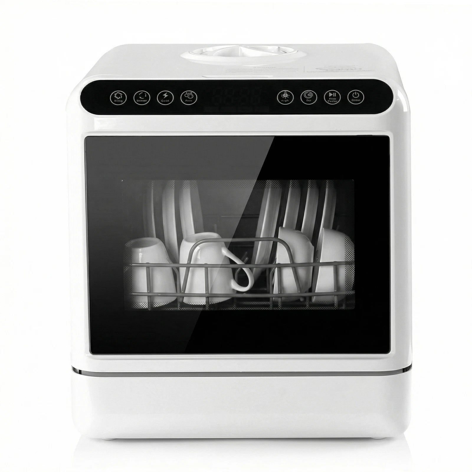 Portable Dishwasher with 6L Built-in Water Tank Automatic Dishwasher 360° Dual Spray High-Temp& Air-Dry Function for Apartments