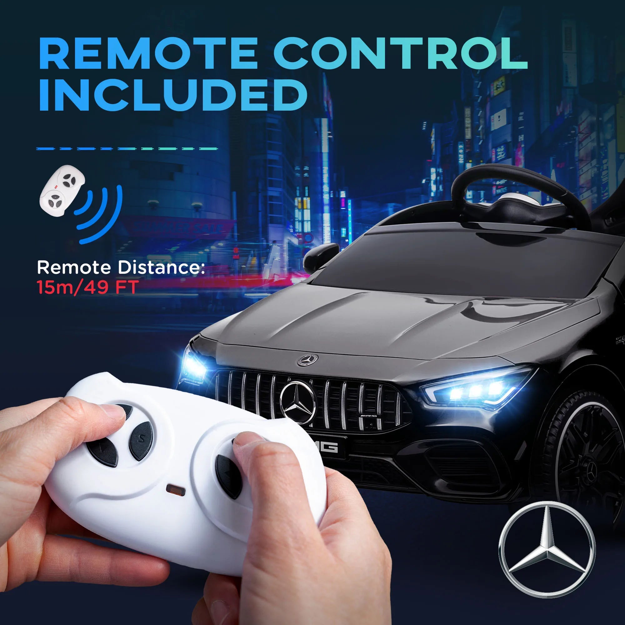 12V Kids Ride on Electric Car with Parent Remote Control Suspension LED Lights Music Player 1.9-3.1MPH for Kids Black, Built-In Music Player