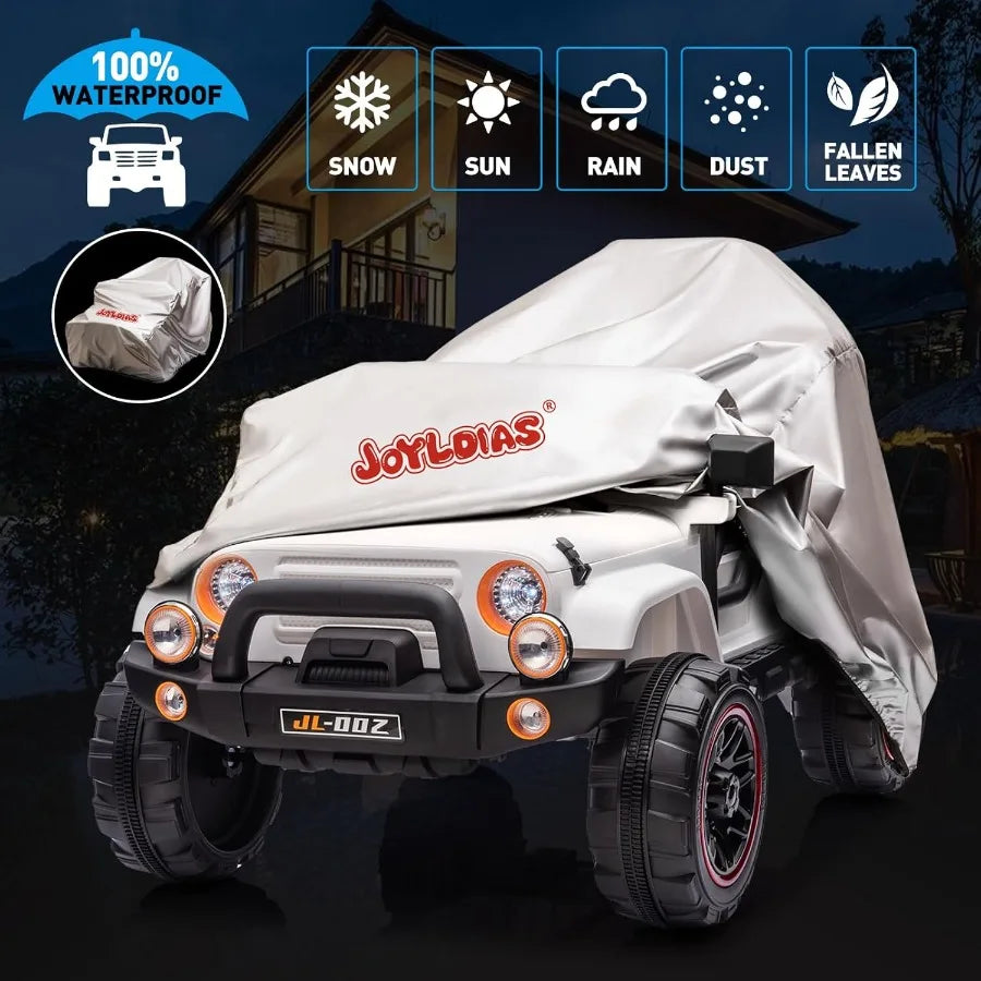 2 Seater Ride On Truck and Car Cover 12V 's Electric Car with Parental Remote Control Music Bluetooth MP3 Player LED Lights Spr