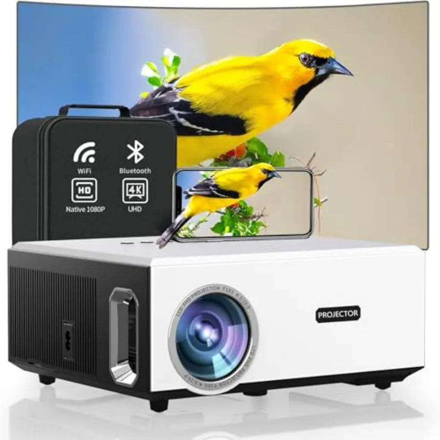 2200 ANSI Lumens 4K FHD Home Theater Projector with WiFi Bluetooth Smart Auto Focus ARC Dolby Audio 30W Built-in Speaker PPT Su