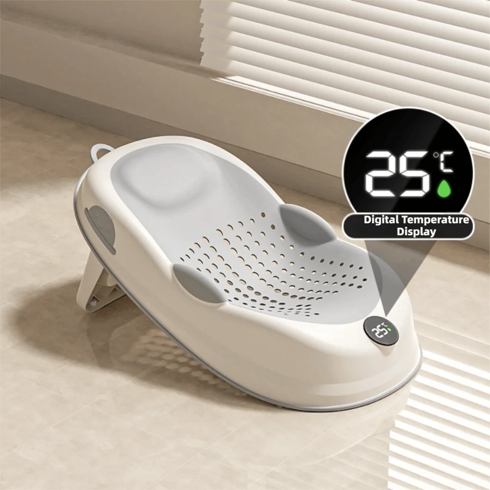 Temperature Sensing Bath Seat Mat Support Structure Mesh Material Baby Bath Net Comfortable Easy to Use Bath Rack Infant Care