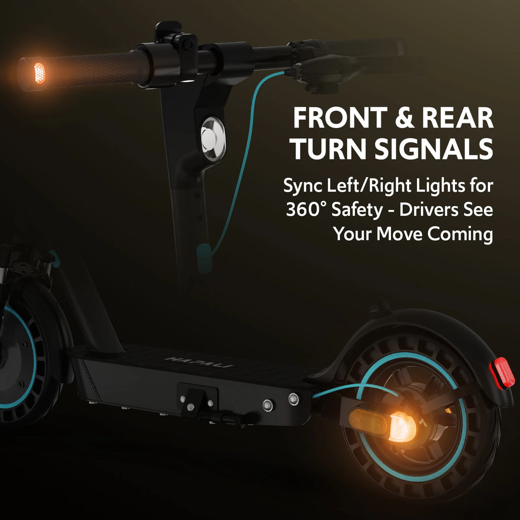 Electric Scooter Adults, Foldable E-Scooter with Dual Suspension & Front/Rear Turn Signal Lights, 10" Large Honeycomb Solid Tires, 650W Motor, 36V 18AH Battery, Up to 25 Miles Range & 22 MPH