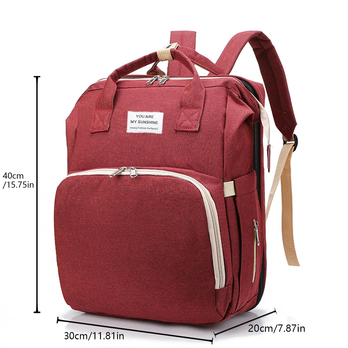 Folding Mommy Bag Lightweight Portable Folding Crib Bed Large-Capacity Baby Backpack Female Mommy Outting Bag Mummy Bag