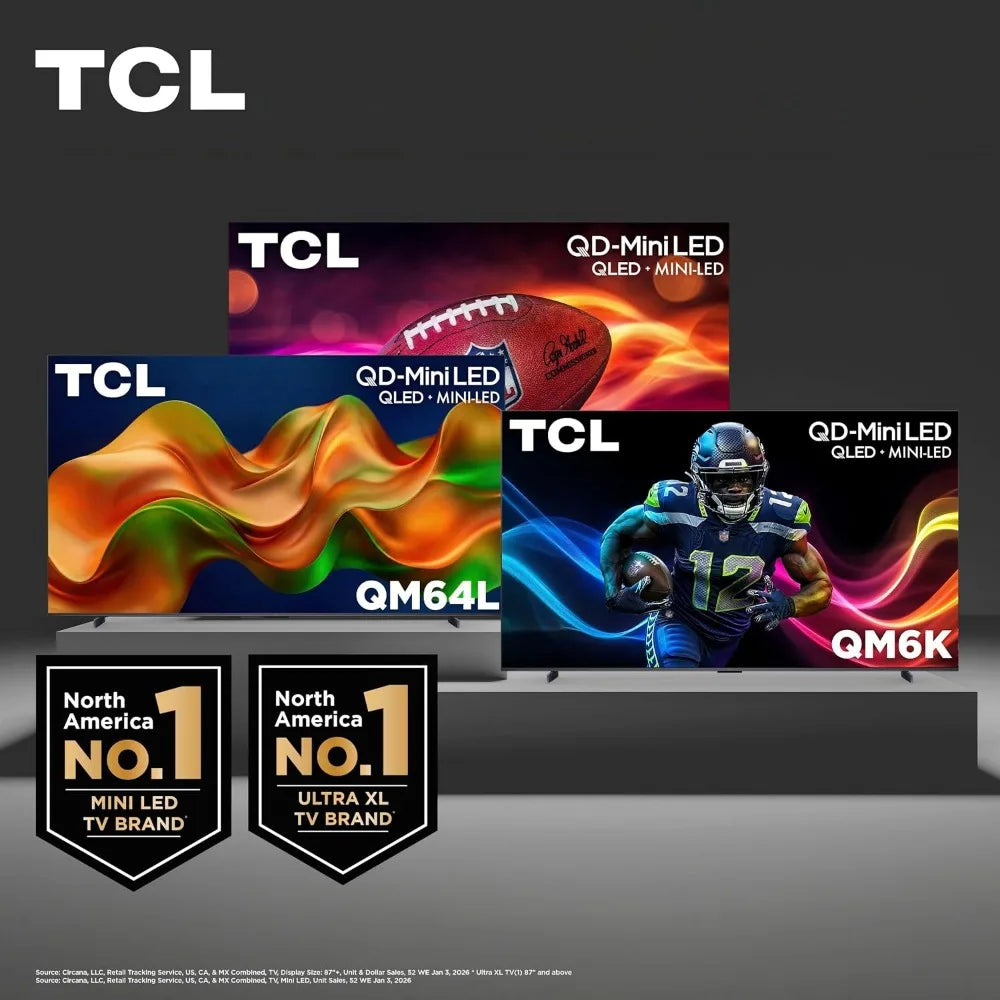 50 Inch Mini LED QLED 4K HDR Smart TV with 120-144HZ Refresh Rate, Dolby Atmos, and Gaming Features
