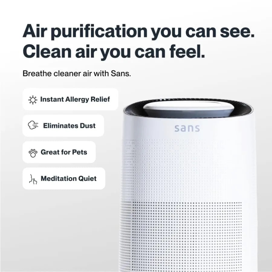 HEPA 13 Air Purifier - White - 1560ft Ultra-Quiet Home Air Purifier with Pre-Filter Activated Carbon UV-C Light Protects from O