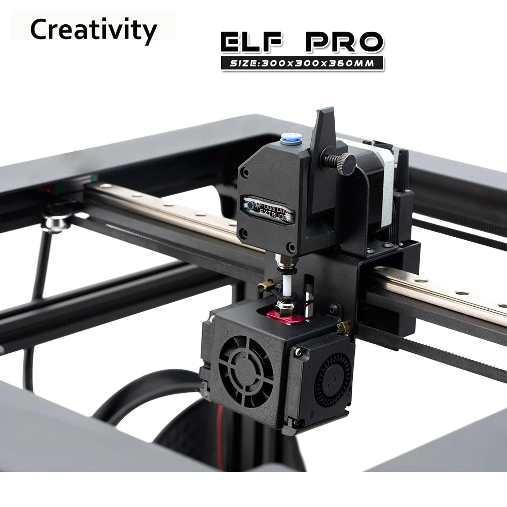 Creativity 3D Printer Corexy ELF Pro with Silent Motherboard Meanwell Power Supply Lattice Glass Platform and Resume Printing