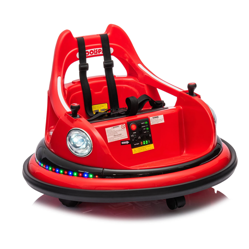 12V Kids Ride on Electric Car with Parent Remote Control LED Lights Bluetooth Music for Kids Red, Bluetooth Music Player, Built-In Music Player