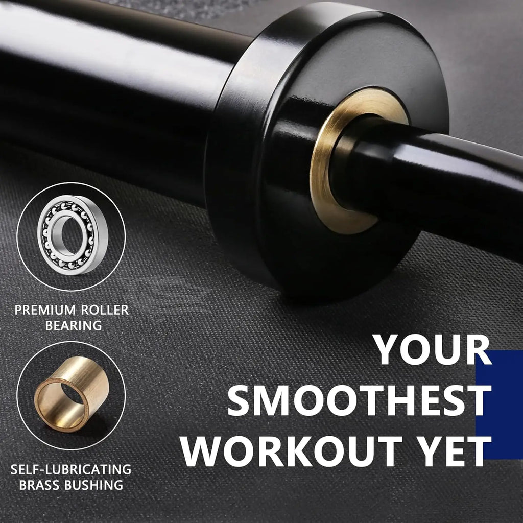 EZ Curl Bar Weight Set, 2 Inch Barbell with Plates for Strength Training, Olympic Lifting, 350lbs Capacity